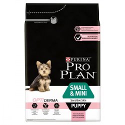 Pro Plan Small & Mini Puppy Optiderma lazacban gazdag száraz kutyaeledel 3kg