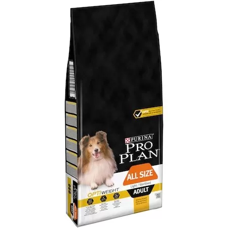 Pro Plan All Sizes Adult Optiweight csirkében gazdag száraz kutyaeledel 14kg