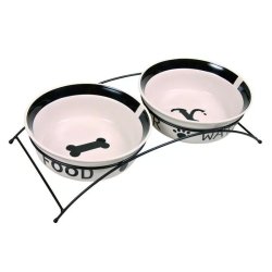 Trixie kerámia tál szett 2x2,6l/25cm fehér/fekete