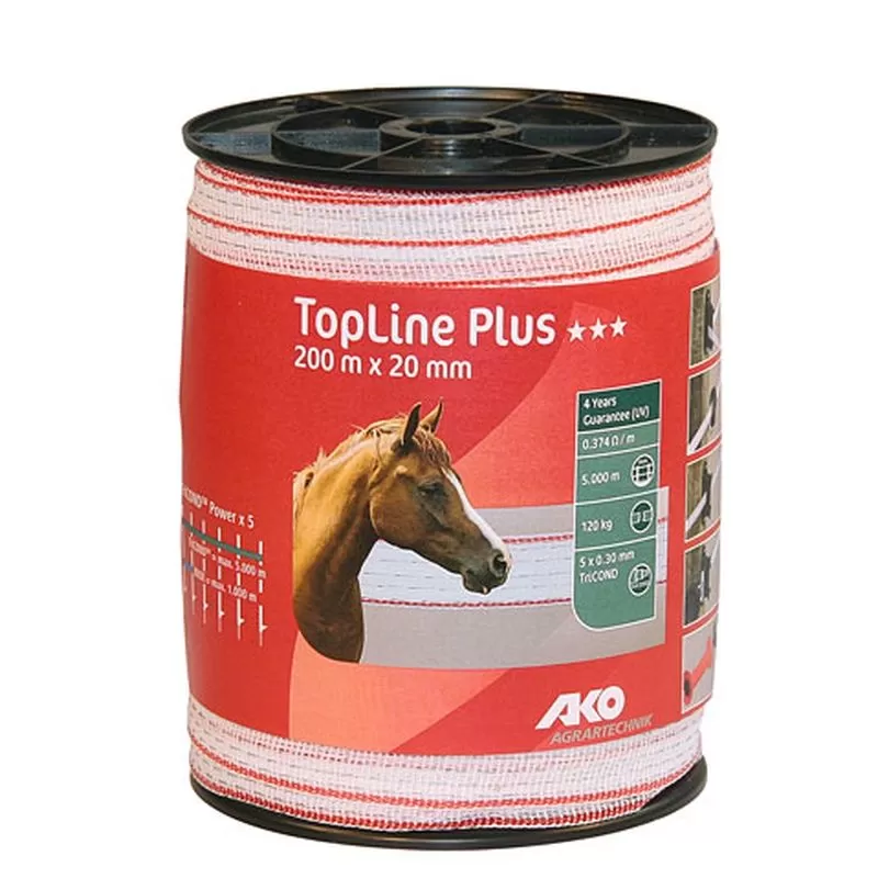 KERBL Villanypásztor Szalag Topline 200m/20mm Fehér
