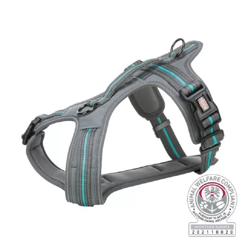 Trixie Hám Fusion Túrázáshoz,  S–M: 45–54 cm/20 mm, Grafit/Óceán