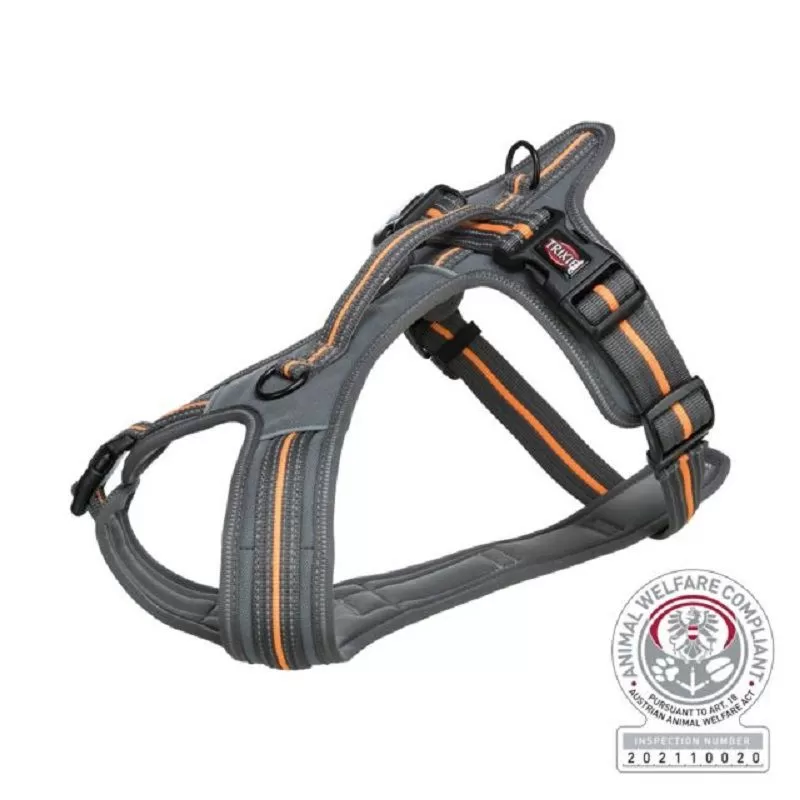 Trixie Hám Fusion Túrázáshoz,  S–M: 45–54 cm/20 mm, Grafit/Papaya