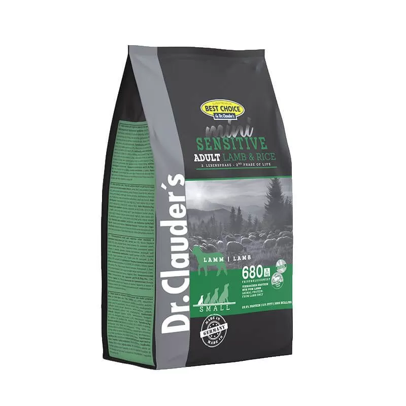 Dr.Clauders Best Choice Sensitive Mini Adult Bárány&rizs 12,5kg