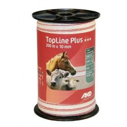 KERBL Villanypásztor Szalag Topline 200m/10mm Fehér/Piros