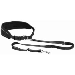 Trixie derékra rögzíthető póráz futáshoz futáshoz 75-120cm/9 cm, 1,2-1,5m/25mm szürke