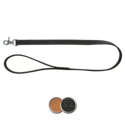 Trixie Póráz Bőr Szív mintával M–L: 1Trixie 00 m/20 mm, Fekete