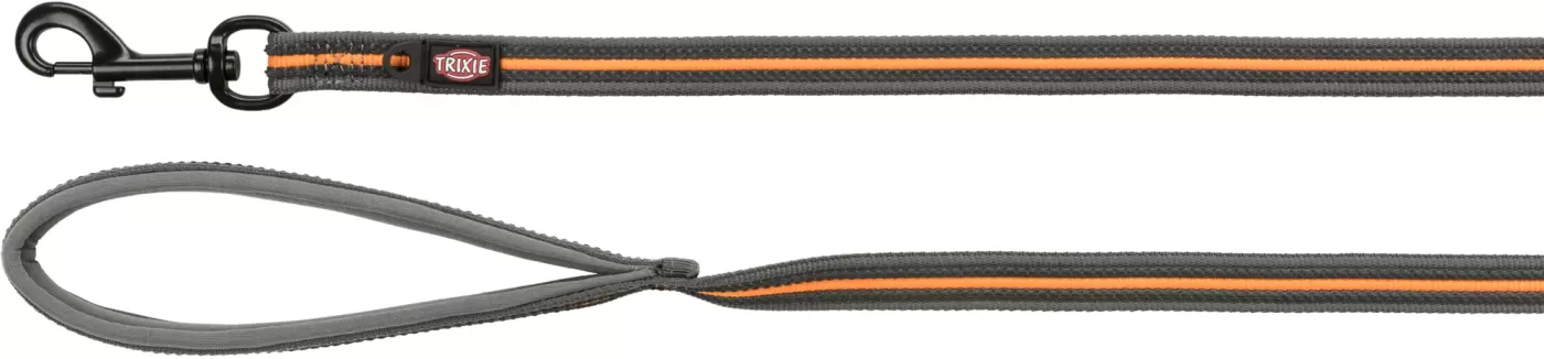 Trixie Póráz Fusion Kiképző, Gumis, M–XL: 5 m/17 mm, Grafit/Papaya