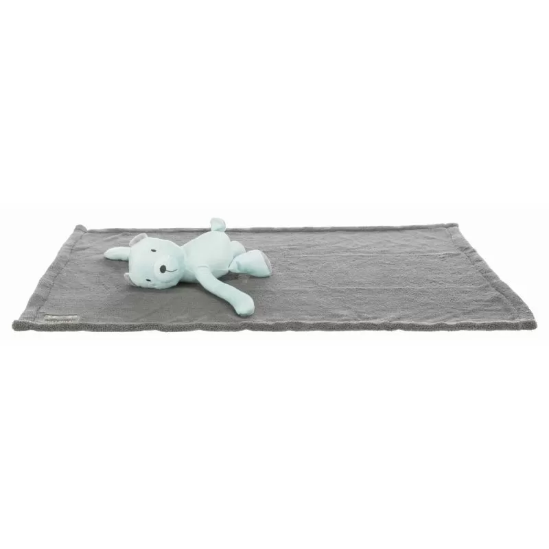 Trixie Pléd Junior Plüss Medvével 75x50cm Szürke/Menta