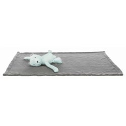 Trixie Pléd Junior Plüss Medvével 75x50cm Szürke/Menta