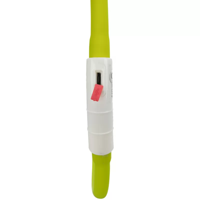 Trixie Nyakörv Világító USB-ről Tölthető - Szilikon, XS-XL: 70cm/10mm, Zöld