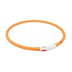 Trixie Nyakörv világító USB,XS–XL 70cm/10mm narancs