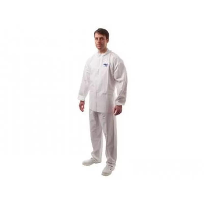 Látogató szett (kabát+nadrág) nem szőtt,textil, fehér XXL