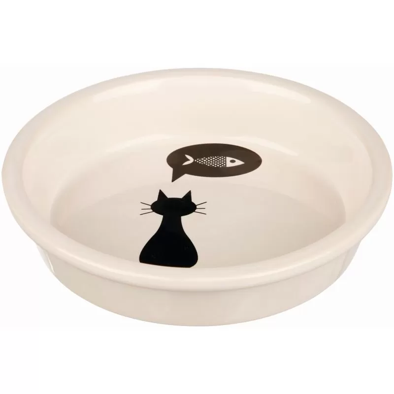 Trixie Tál Kerámia cica mintával 0.25L/13cm Fehér