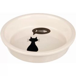 Trixie Tál Kerámia cica mintával 0.25L/13cm Fehér
