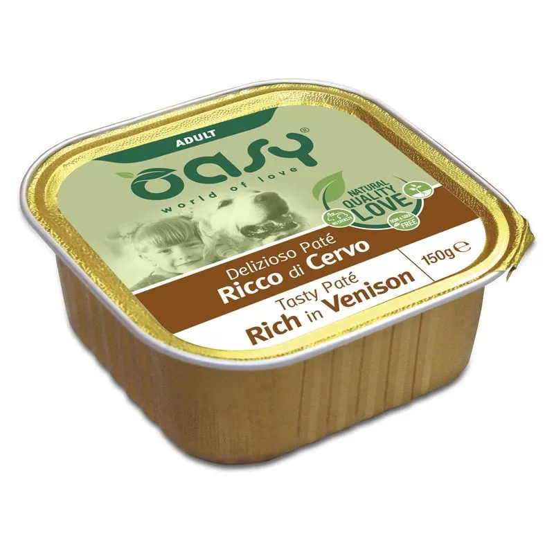 Oasy Dog Alutálka Tasty Paté Adult Venison 150g