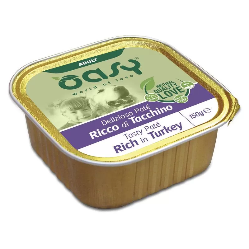 Oasy Dog Alutálka Tasty Paté Adult Turkey 150g
