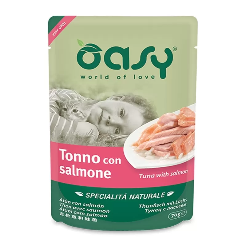 Oasy Cat Alutasak Natural Tuna&Salmon 70g