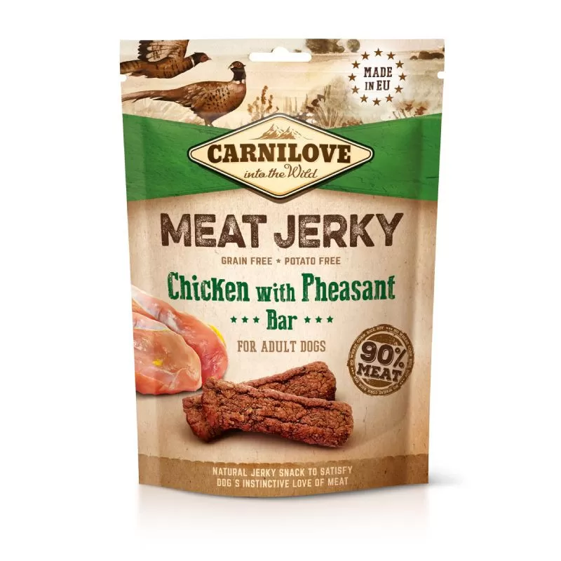 Carnilove Jerky Snack Chicken with Pheasant Bar - csirke&fácán 100g