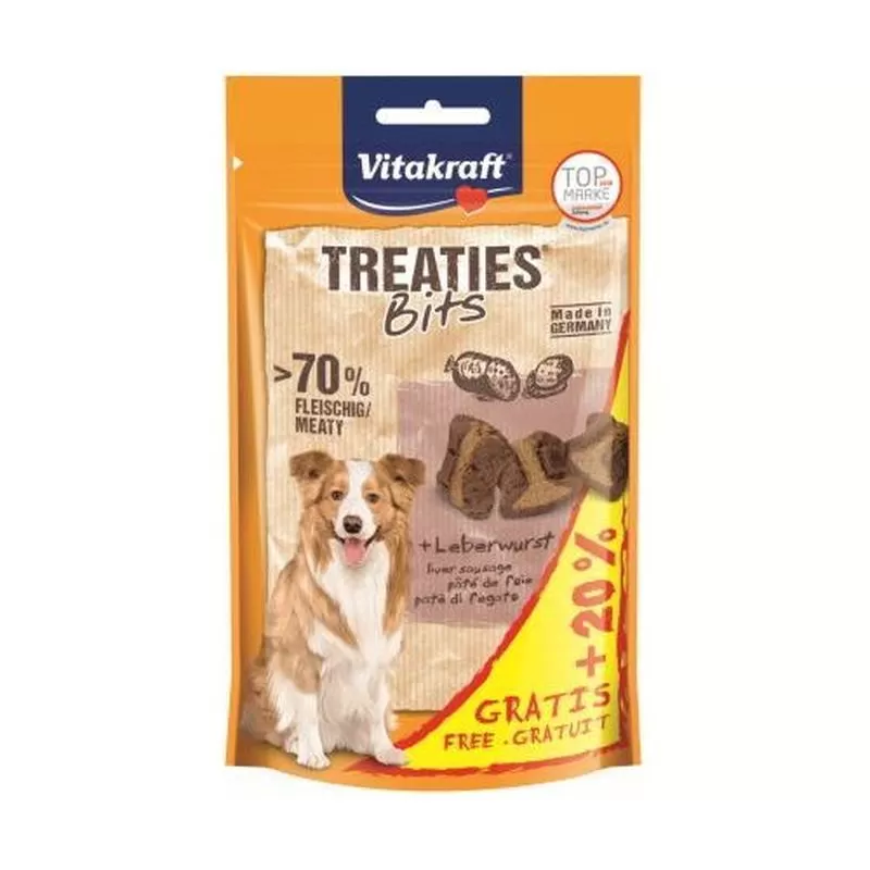 Vitakraft Treaties Bits Kutya Jutalomfalat Májas 120 g + 20% ajándék