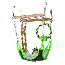 Trixie Fekhely és Függőjáték Hörcsögnek, Fa/Kötél, 17cmx22cmx15cm