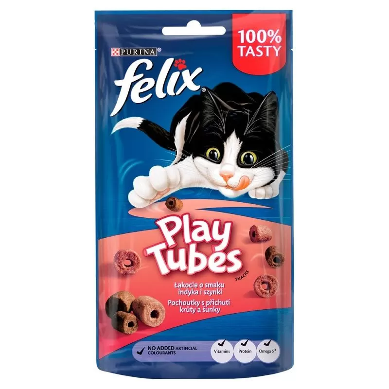 Felix Play Tubes Pulyka és Sonka ízű jutalomfalat 50g