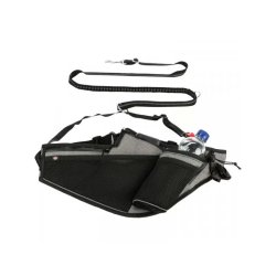 Trixie Futópóráz övvel - Öv: 70-130cm/23cm,  póráz: 1,15-1,50m/20mm szürke