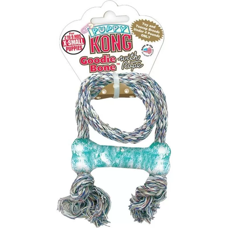 KONG Puppy Goodie Bone játék kötéllel kölyökkutyáknak