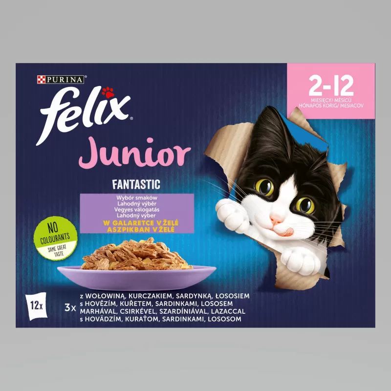 Felix Fantastic Multipack Junior Vegyes Válogatás Aszpikban 12x85g