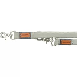 Trixie BE NORDIC hosszabbítható bőr póráz, L–XL: 2 m/25 mm, világosszürke
