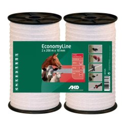 KERBL Villanypásztor Szalag Economy Line 2x200m/10mm 60kg Fehér