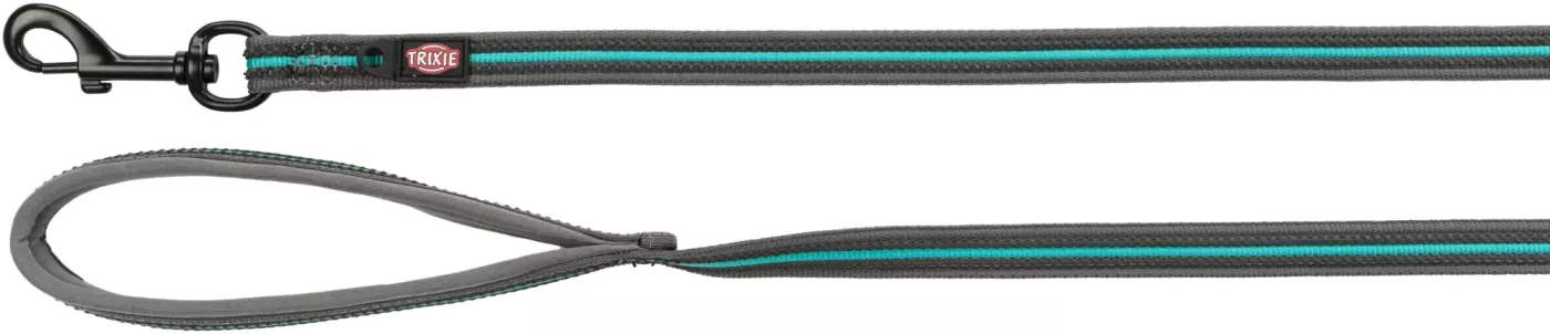 Trixie Póráz Fusion Kiképző, Gumis, M–XL: 5 m/17 mm, Grafit/Óceán
