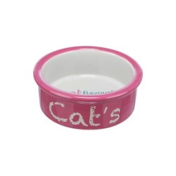 Trixie Tál Kerámia Macskának, 0.3 l/o 12 cm,  Magenta/Világosszürke