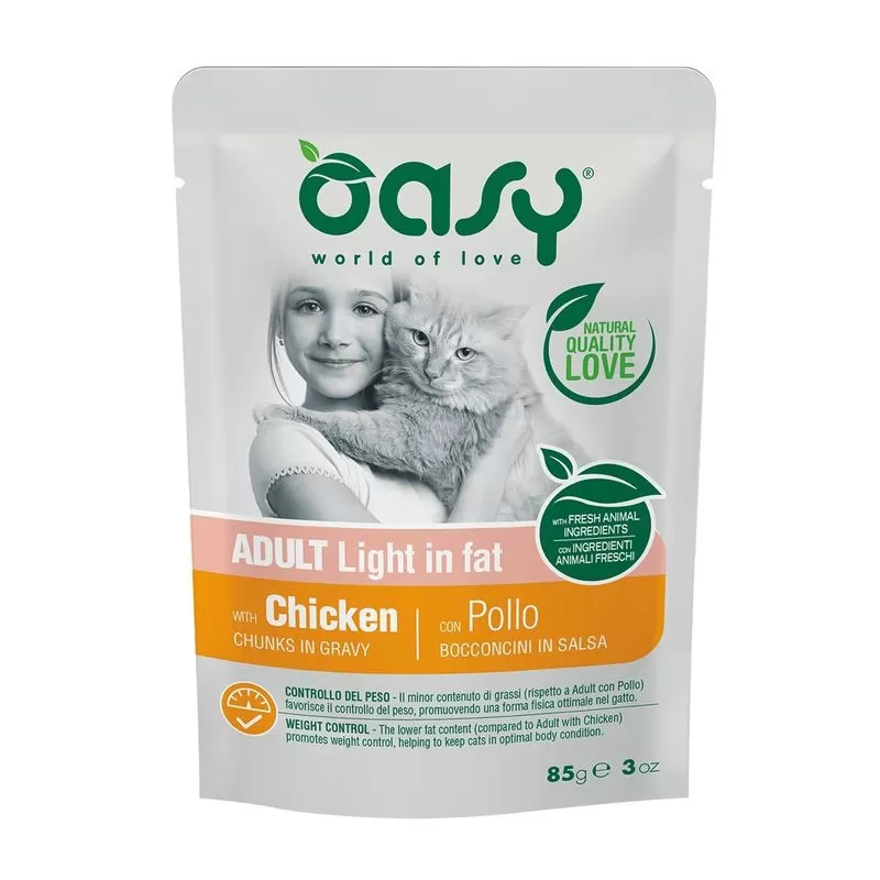 Oasy Cat Alutasakos Chunks in Gravy Adult Light in Fat 85g