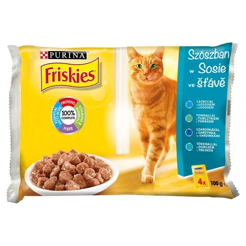 Friskies WC Multipack 4x100g - Lazac/Tonhal/Tőkehal/Szardínia