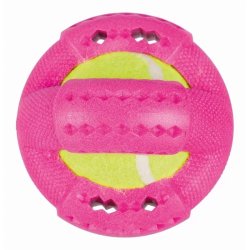 Trixie Játék gumi karika teniszlabdával hőre lágyuló 9cm