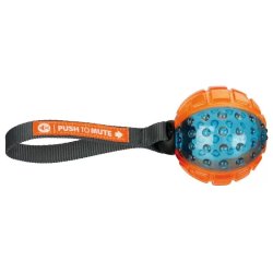 Trixie Játék Push to mute labda kötéllel/22cm narancs/kék