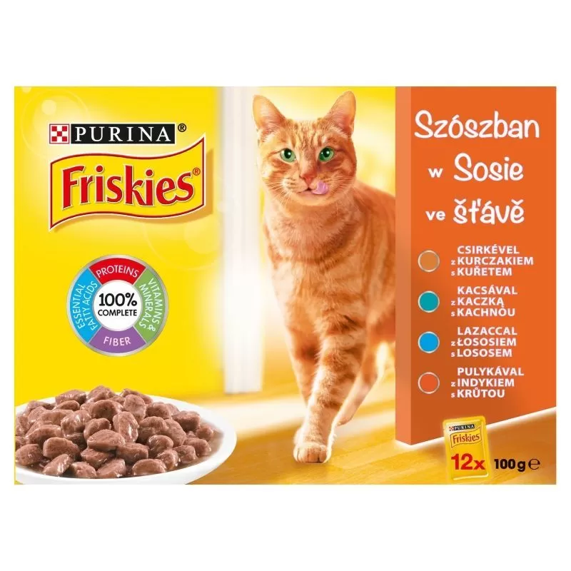 Friskies WC Multipack 12x100g Szószos válogatás -Csirke/ kacsa/ lazac/ pulyka