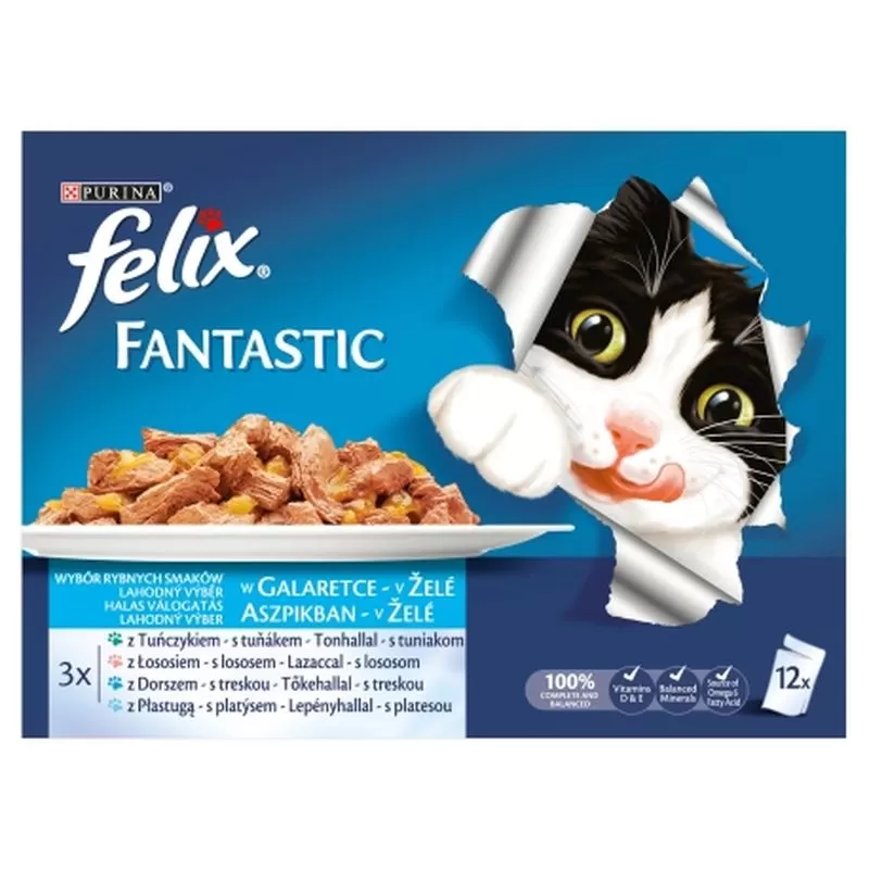 Felix Fantastic Alutasakos Multipack 12x100g Halas Falatok Aszpikban