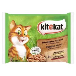 Kitekat Alutasakos 100g 4-Pack Vadász Bonus