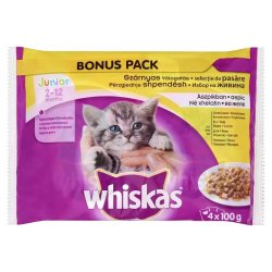 Whiskas Alutasakos 100gr 4-Pack Junior Bonus Szárnyas