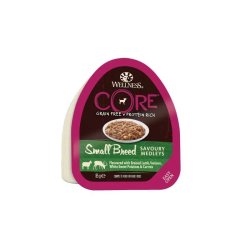 Wellness Core Dog Savoury Medleys tálkás Párolt bárány,vad,fehér édesburg.&s.répa Small 85g