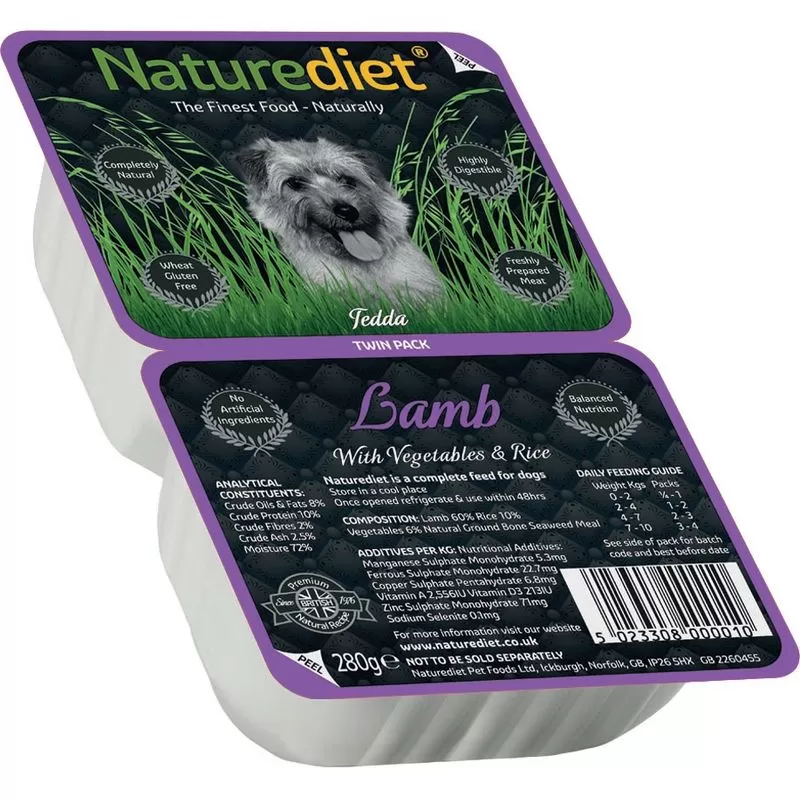 Naturediet Műanyag Dupla Tálkás Bárány 280g