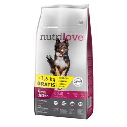 Nutrilove dog száraz ADULT medium friss csirke 8+1,6kg