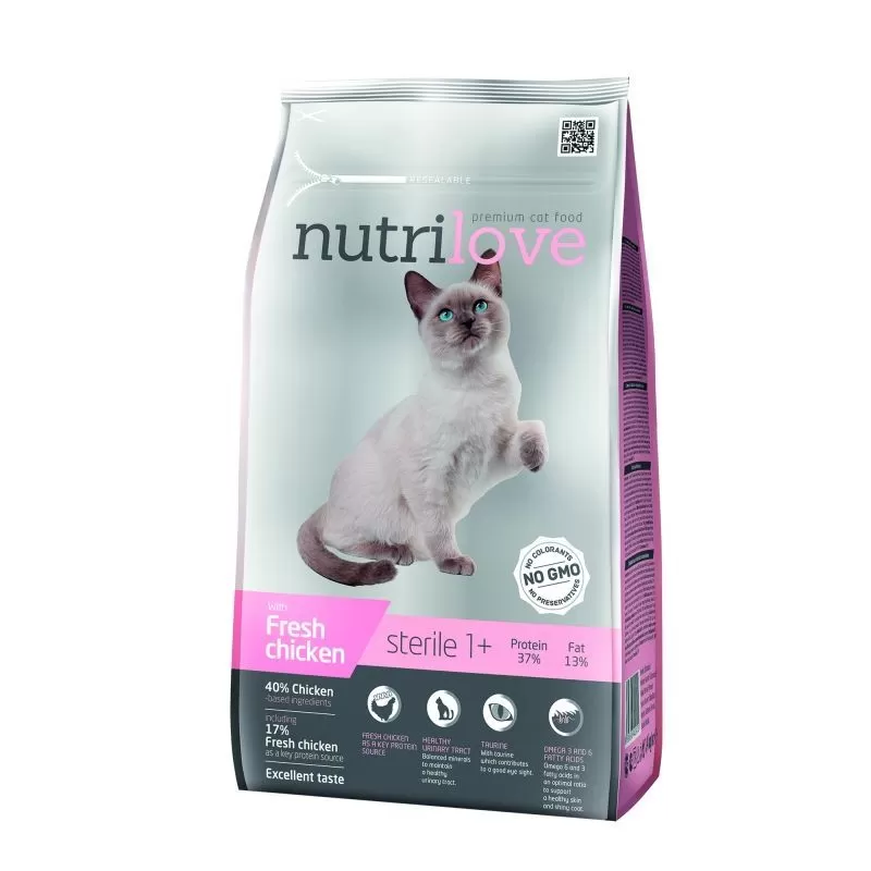 Nutrilove cat száraz STERIL friss csirke 1,4kg