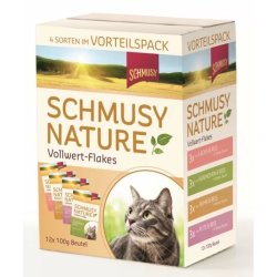 Schmusy Nature Vollwert-Flakes Macska Alutasakos Multibox 12x100g