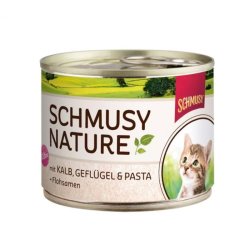 Schmusy Nature Macska Kitten Konzerv Borjú+Baromfi 190g