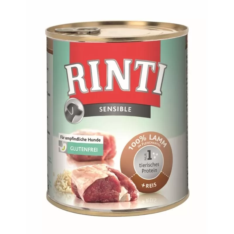 Rinti Dog Sensible Konzerv Báránnyal És Rizzsel, 800g