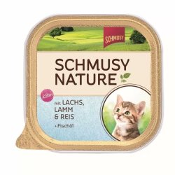 Schmusy Nature Macska Kitten Alutálkás Lazac+Bárány 100g