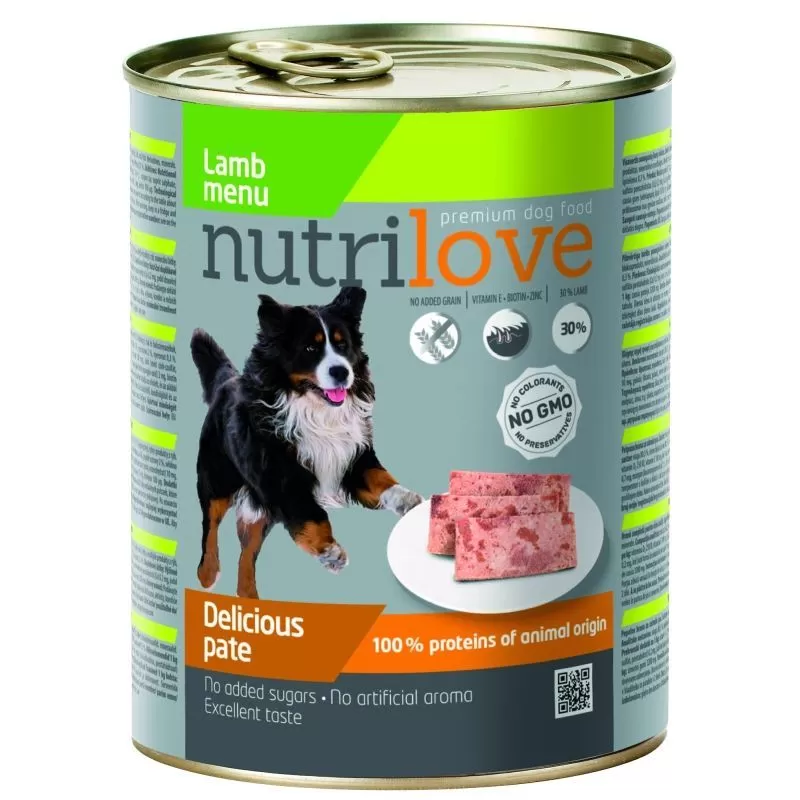 Nutrilove dog konzerv paté bárány 800gr