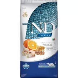 N&D Cat Ocean tőkehal,tönköly,zab&narancs Adult 10kg